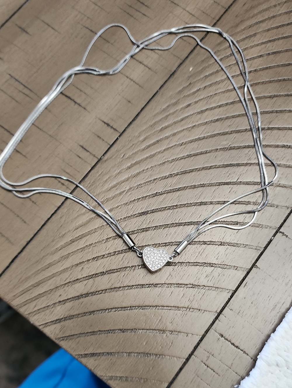 1pc Elegant Heart Shaped Magnetic Pendant Necklace, Stainless Steel Chain,